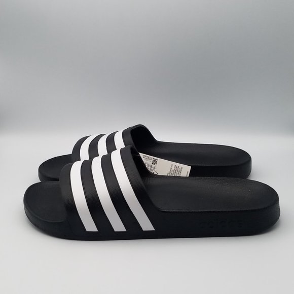 NEW Women's 11 (Men's 10) Adidas Adilette Aqua Slides in Black - Picture 3 of 8